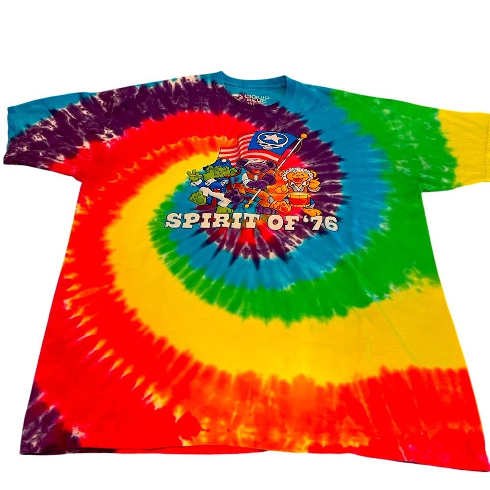 Liquid Blue “Spirit of 76” Grateful Dead Bears Tie Dye  Tee Size 3XL